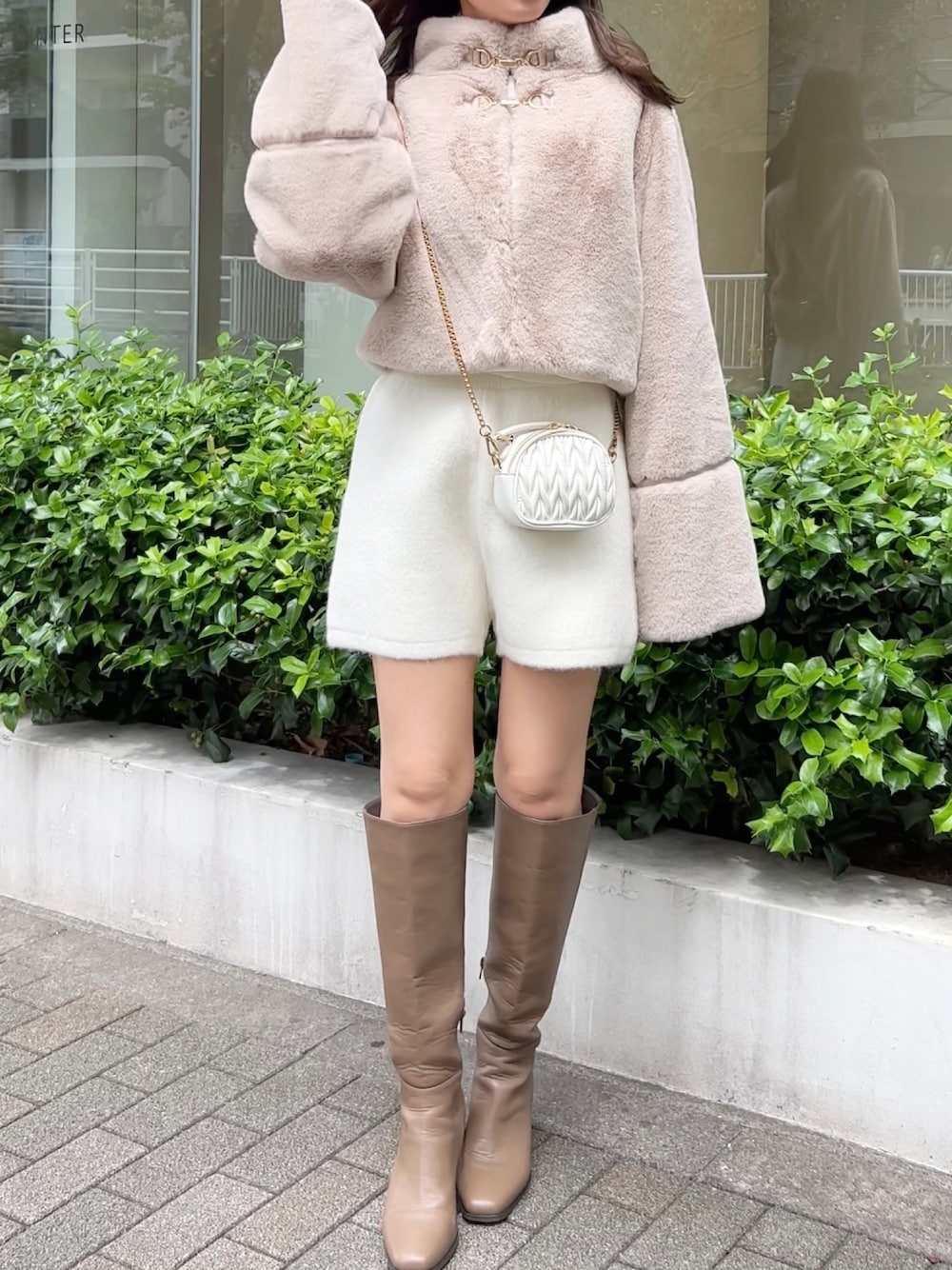 dazzlin フェイクファー ショートコート dazzlin（ダズリン）の dazzlin ダズリン ショートビットフェイクファーコート アウター ブラウン