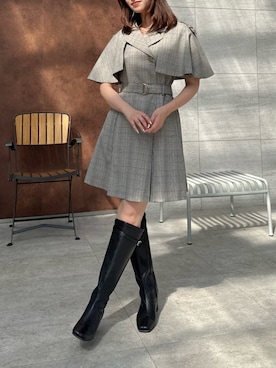「ケープワンピース」｜mikiさん（レディース・153cm）の夏コーディネート