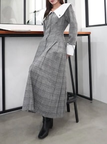 POLO BCS コラボ】ビックカラーサイドプリーツワンピース