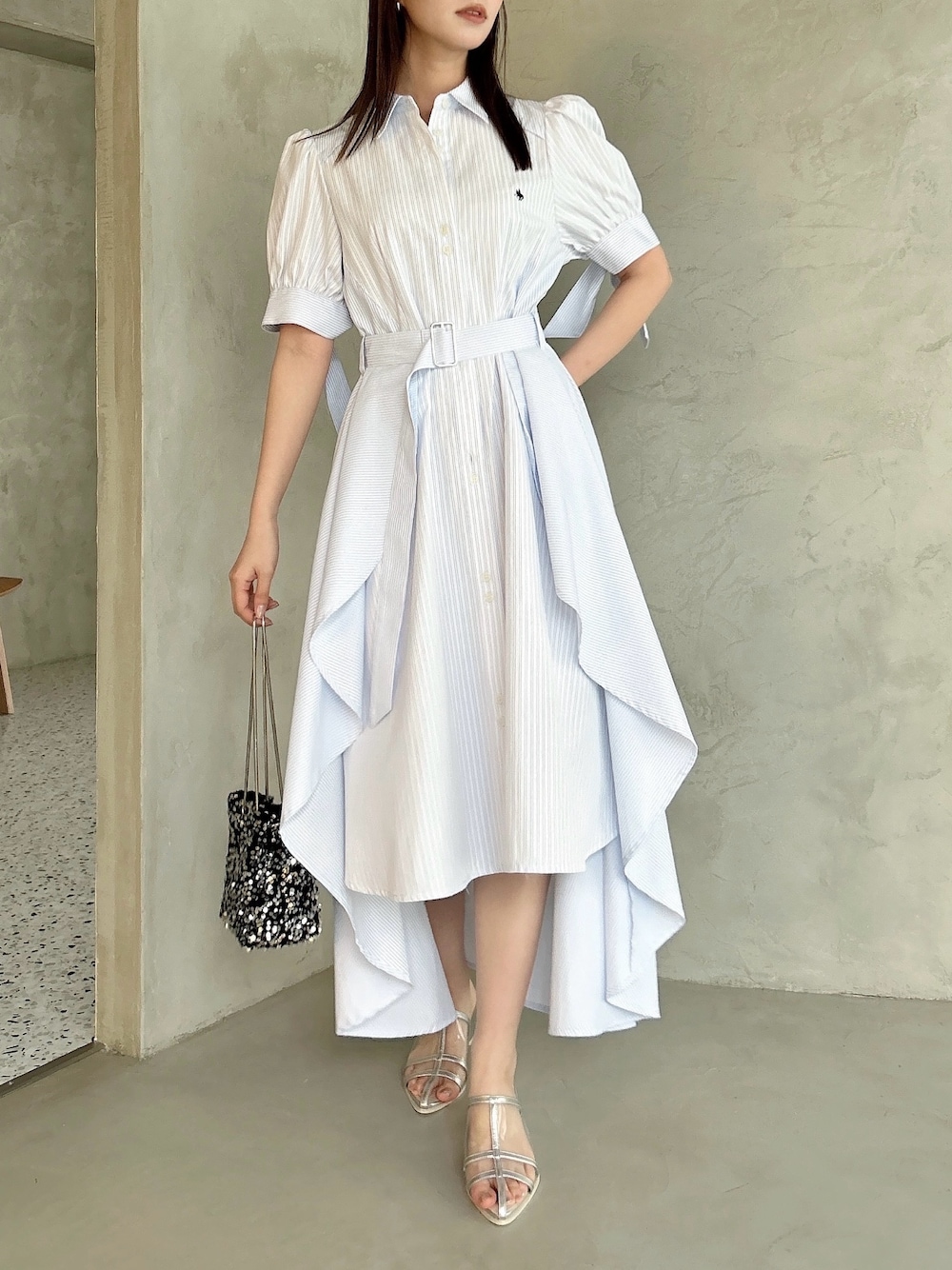 dazzlin POLO BCS ヘムレイヤードシャツワンピース　美品 dazzlin（ダズリン）の「【POLO BCS コラボ】ヘムレイヤード