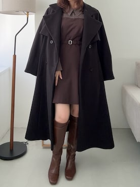 「アイテム（トレンチコート）」を使った、mikiさん（レディース・153cm）の秋コーディネート
