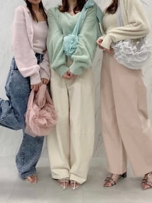 dazzlin ミニシャギーラメニットキャミ&カーデ パープル ミニシャギーラメニットカーデトップス[品番：MKSW0062057