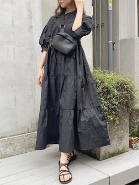 「ブラック×ホワイト」｜「アイテム（ワンピース/ドレス）」を使った、mikiさん（レディース・153cm）の夏コーディネート