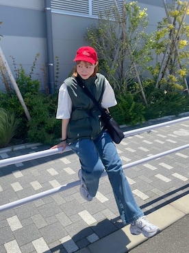 「ベストコーデ」｜「アイテム（キャップ）」を使った、natyy162さん（レディース・162cm）の春コーディネート
