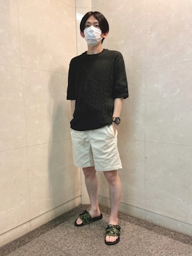 「Gramicci（グラミチ）のアイテム（サンダル）」を使った、TETE HOMME OFFICEさん（メンズ・166cm）の夏コーディネート
