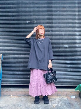 「アイテム（ワンピース、ピンク系）」を使った、Yuiさん（レディース・161cm）の春コーディネート