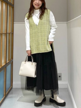 「レプシィム(LEPSIM)」｜「アイテム（ブーツ）」を使った、megu_lpさん（レディース・160cm）の冬コーディネート