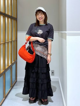 「骨格ストレート」｜「アイテム（財布/小物）」を使った、megu_lpさん（レディース・160cm）の夏コーディネート