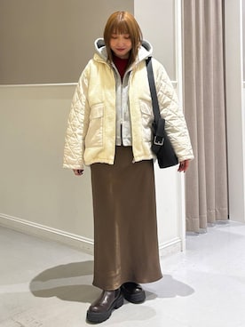 「アイテム（ブルゾン）」を使った、megu_lpさん（レディース・160cm）の秋コーディネート