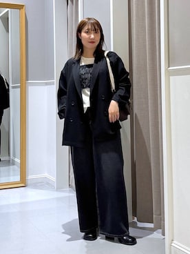 「LEPSIM（レプシィム）のワイドストレートデニムパンツ　497418（デニムパンツ）」を使った、megu_lpさん（レディース・160cm・30代）の夏コーディネート