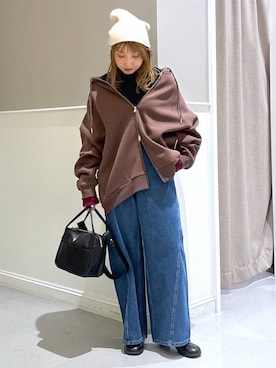 「きれいめ」｜「アイテム（ニットキャップ/ビーニー）」を使った、megu_lpさん（レディース・160cm）の冬コーディネート