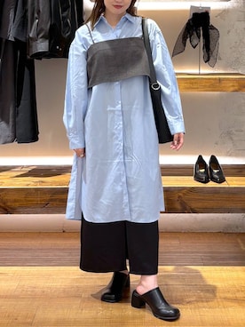 「アイテム（シャツワンピース）」を使った、megu_lpさん（レディース・160cm）の秋コーディネート