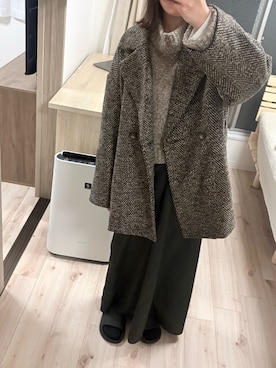 「アイテム（テーラードジャケット）」を使った、ねこさん（レディース・158cm）の冬コーディネート