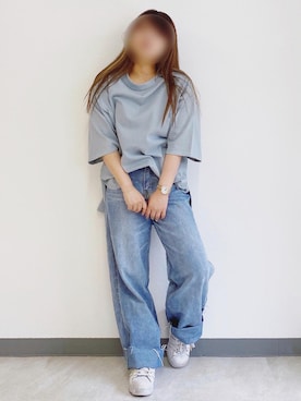 「GRL（グレイル）のアイテム（デニムパンツ）」を使った、* 𝙠𝙧𝙣 *さん（レディース・148cm）の夏コーディネート