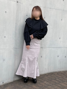 「GRL（グレイル）のアイテム（スカート）」を使った、* 𝙠𝙧𝙣 *さん（レディース・148cm）の冬コーディネート