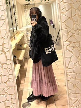 「アイテム（スカート）」を使った、mashuさん（レディース・163cm）の秋コーディネート