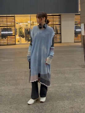 「アイテム（アームカバー）」を使った、mashuさん（レディース・163cm）の秋コーディネート