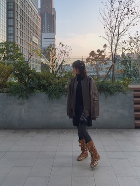 「アイテム（スカート）」を使った、mashuさん（レディース・163cm）の冬コーディネート