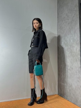 「EMODA」｜「アイテム（デニムジャケット）」を使った、LISA さん（レディース・160cm）の春コーディネート