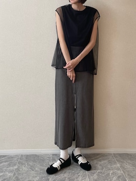 「アイテム（Tシャツ/カットソー）」を使った、ちいさん（レディース・170cm）の夏コーディネート