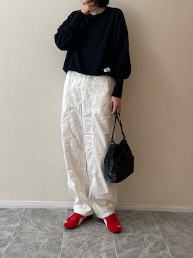 「アイテム（ハンドバッグ）」を使った、ちいさん（レディース・170cm）の秋コーディネート