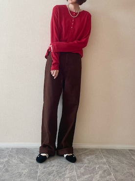 「アイテム（トップス）」を使った、ちいさん（レディース・170cm）の秋コーディネート