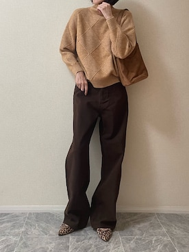 「TODAYFUL（トゥデイフル）のアイテム（デニムパンツ）」を使った、ちいさん（レディース・170cm）の秋コーディネート
