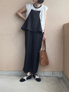 「アイテム（サロペット/オーバーオール）」を使った、ちいさん（レディース・170cm）の秋コーディネート