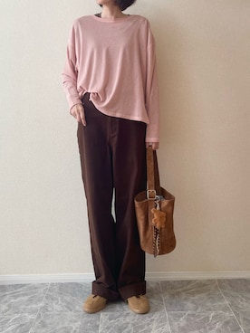 「アイテム（トップス）」を使った、ちいさん（レディース・170cm）の秋コーディネート