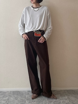 「TODAYFUL（トゥデイフル）のアイテム（デニムパンツ）」を使った、ちいさん（レディース・170cm）の秋コーディネート