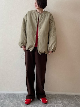 「アイテム（ジャケット/アウター）」を使った、ちいさん（レディース・170cm）の秋コーディネート