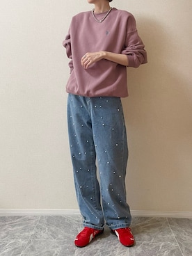 「アイテム（リング）」を使った、ちいさん（レディース・170cm）の秋コーディネート