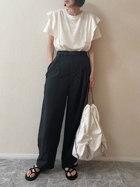 「アイテム（バッグ）」を使った、ちいさん（レディース・170cm）の夏コーディネート