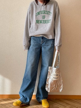 「ANGIE（アンジー）のアイテム（スウェット）」を使った、ちいさん（レディース・170cm）の冬コーディネート