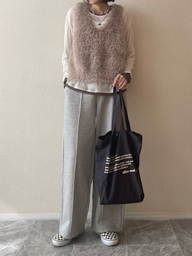 「ANOH（アノー）のアイテム」を使った、ちいさん（レディース・170cm）の冬コーディネート