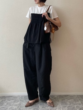 「アイテム（ボストンバッグ）」を使った、ちいさん（レディース・170cm）の夏コーディネート