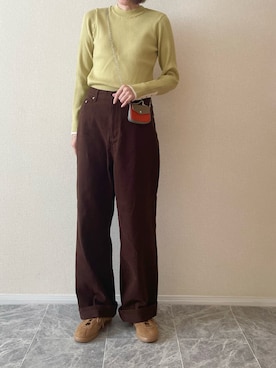 「TODAYFUL（トゥデイフル）のアイテム（デニムパンツ）」を使った、ちいさん（レディース・170cm）の秋コーディネート
