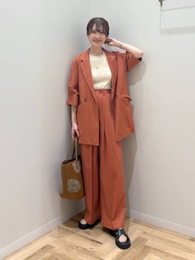 「mysty woman（ミスティウーマン）のアイテム（その他パンツ）」を使った、meaningさん（レディース・158cm）の春コーディネート