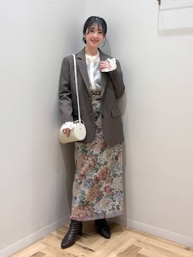 「アイテム（テーラードジャケット）」を使った、meaningさん（レディース・158cm・30代）の秋コーディネート