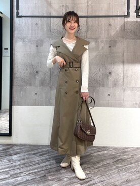 「mysty woman（ミスティウーマン）のアイテム（その他アウター）」を使った、meaningさん（レディース・157cm）の秋コーディネート