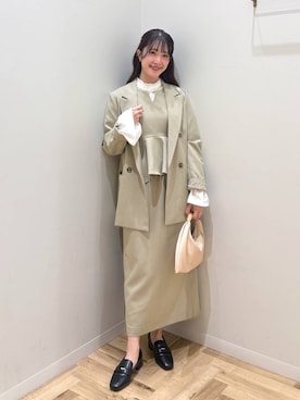「mysty woman（ミスティウーマン）の【LE VERNIS】トライアングルBAG 574317（ハンドバッグ）」を使った、meaningさん（レディース・158cm）の冬コーディネート