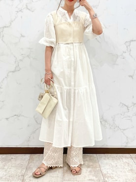 タンクトップを使った 白ワンピース の人気ファッションコーディネート Wear