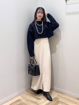 「アイテム（ネックレス）」を使った、meaningさん（レディース・158cm・30代）の冬コーディネート