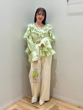 「mysty woman（ミスティウーマン）のアイテム（その他パンツ）」を使った、meaningさん（レディース・158cm）の春コーディネート