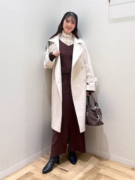 「アイテム（チェスターコート）」を使った、meaningさん（レディース・158cm）の冬コーディネート