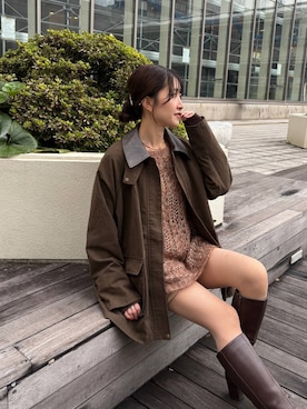 「アイテム（ミリタリージャケット）」を使った、meaningさん（レディース・158cm・30代）の秋コーディネート