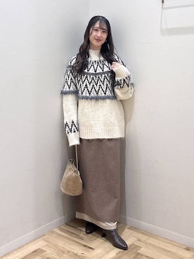 「アイテム（ハンドバッグ）」を使った、meaningさん（レディース・158cm・30代）の冬コーディネート