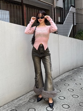 「SPIRALGIRL（スパイラルガール）のアイテム（トップス）」を使った、mikuさん（レディース・165cm）の秋コーディネート