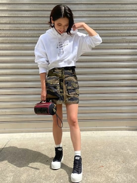 「diesel福岡」｜こはまさん（レディース・156cm）の夏コーディネート