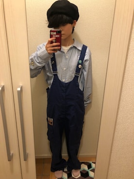 「RAGEBLUE（レイジブルー）のアイテム（ハンチング/ベレー帽）」を使った、たなちゅんさん（レディース・153cm）の春コーディネート